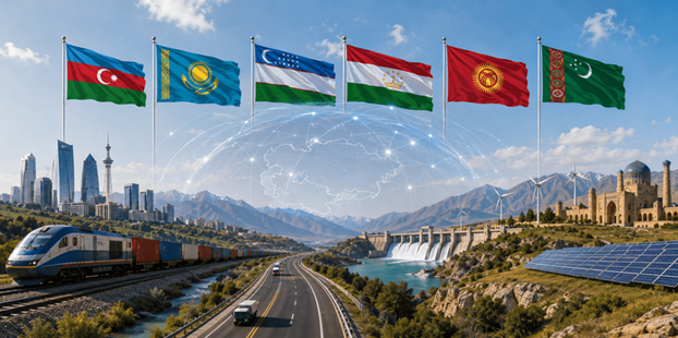 Illustration: Regional connectivity across Central Asia and Azerbaijan; image: TCA